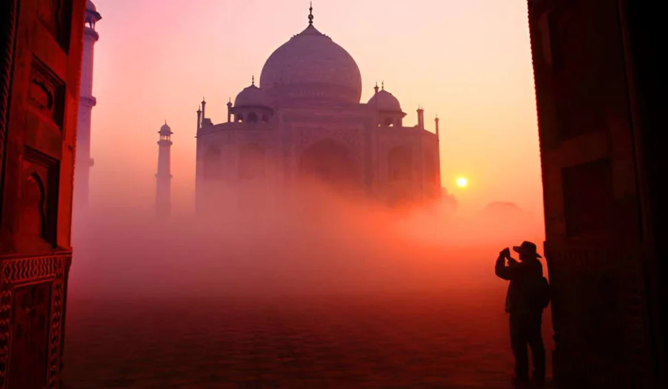 Taj Mahal Sunset From Delhi